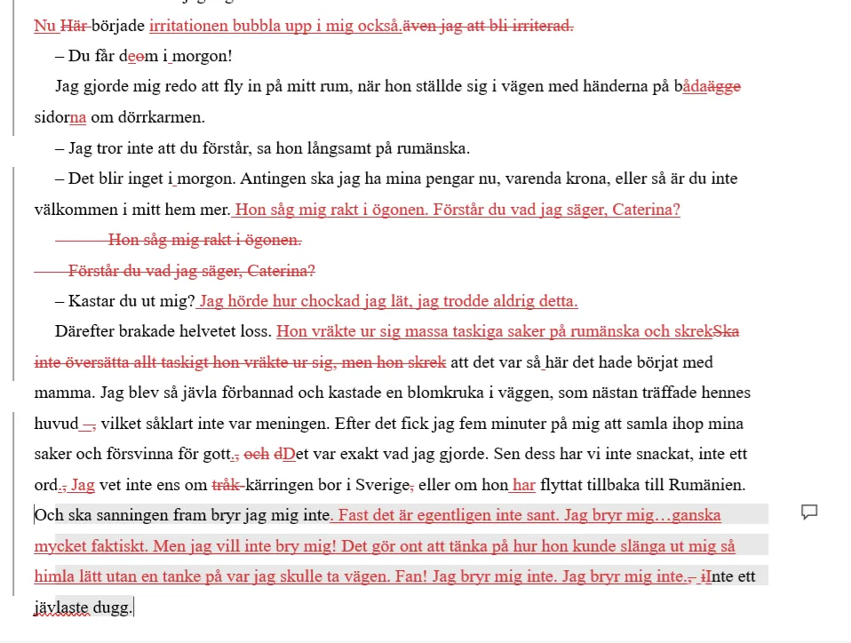 Jag hjälper dig att redigera dina romaner